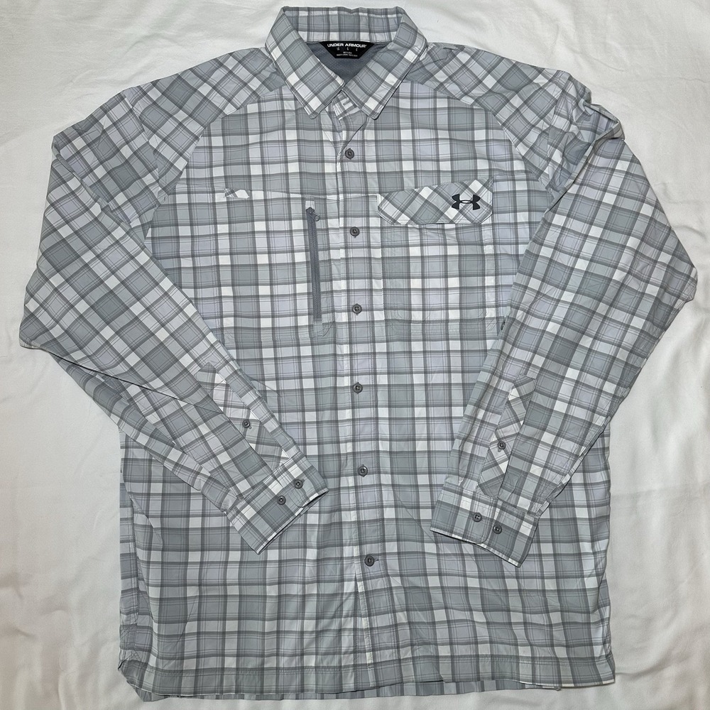 UNDER ARMOUR Men's UA Fish Hunter Long Sleeve Vented Fishing Shirt Size Large